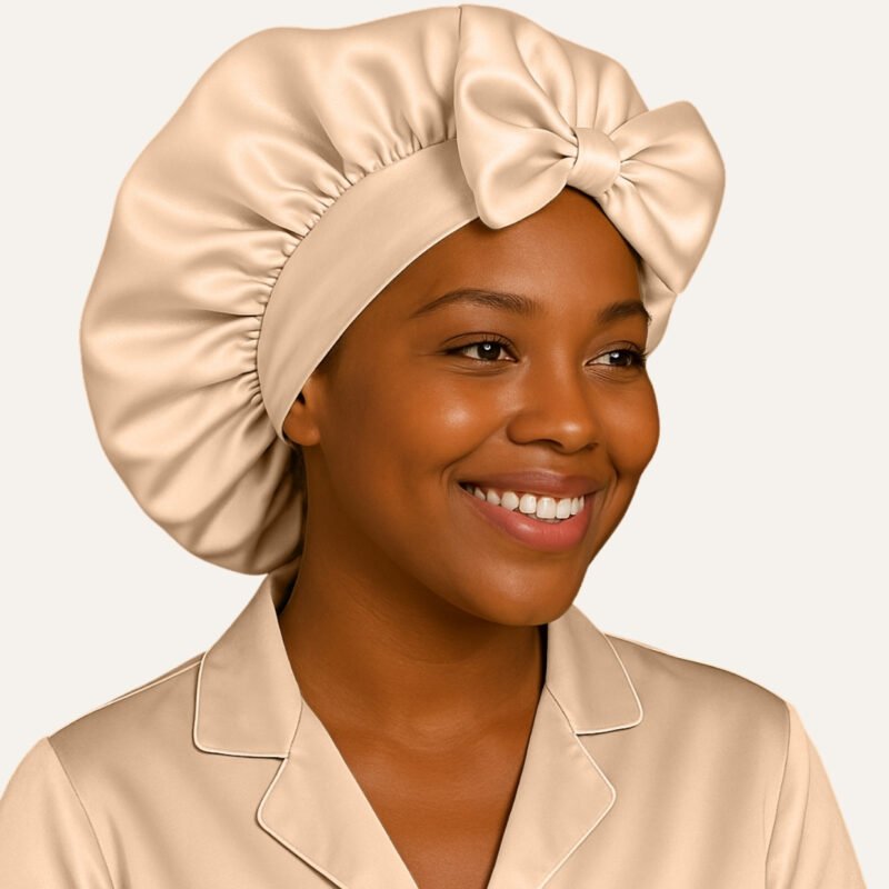 Beige satin bonnet for Satin Bonnet For Dreadlocks ​