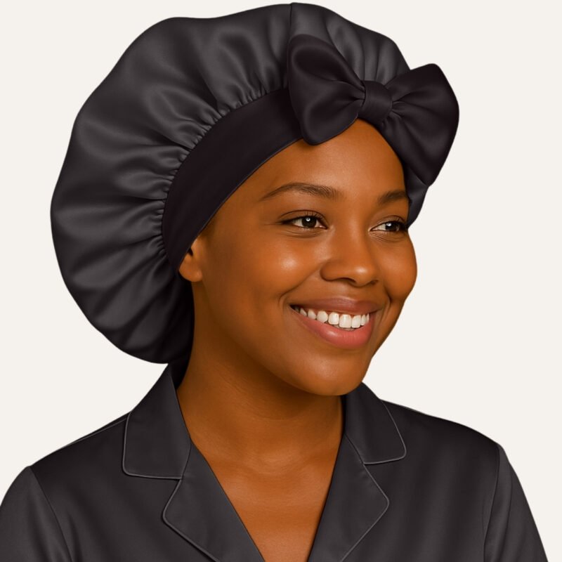 Black satin bonnet for Satin Bonnet For Dreadlocks ​