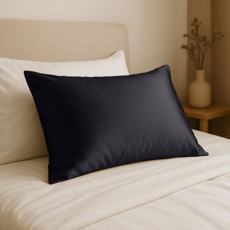 Black satin pillowcase