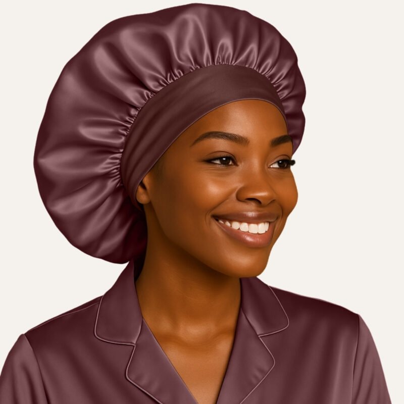 Brown Extra Large satin bonnet