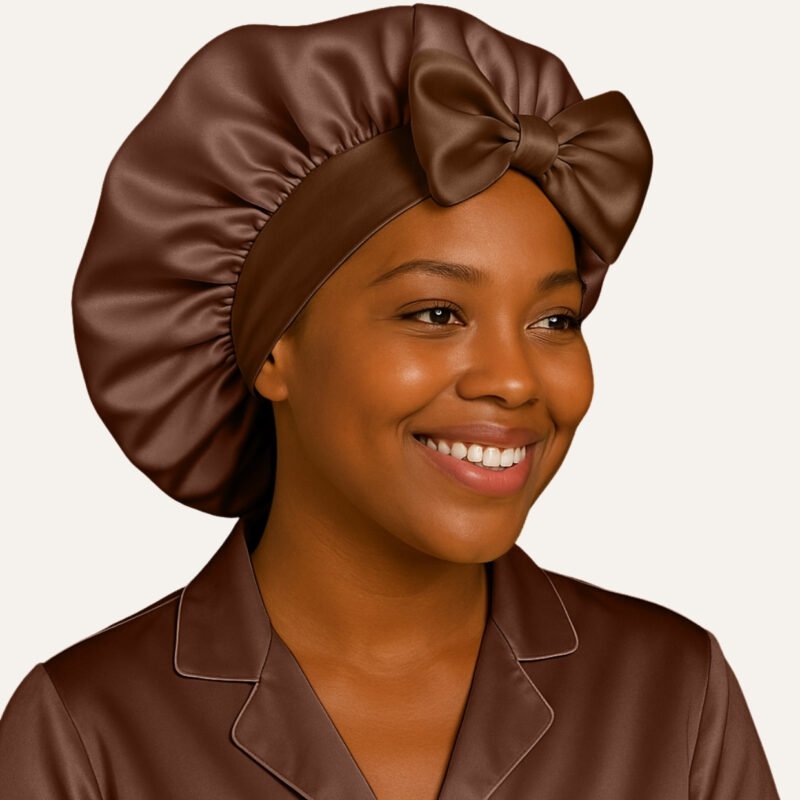 Brown satin bonnet for Satin Bonnet For Dreadlocks ​