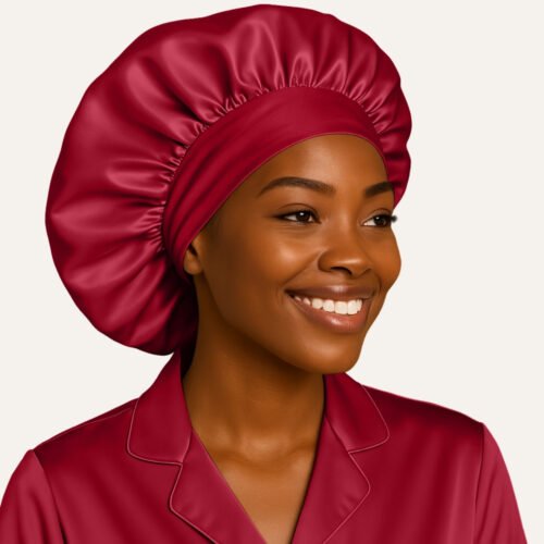 Burgundy Extra Large satin bonnet