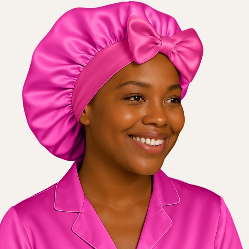 Fuchsia satin bonnet for Satin Bonnet For Dreadlocks ​