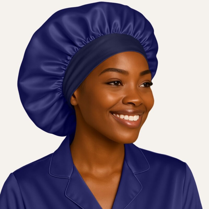 Navy Blue Extra Large satin bonnet