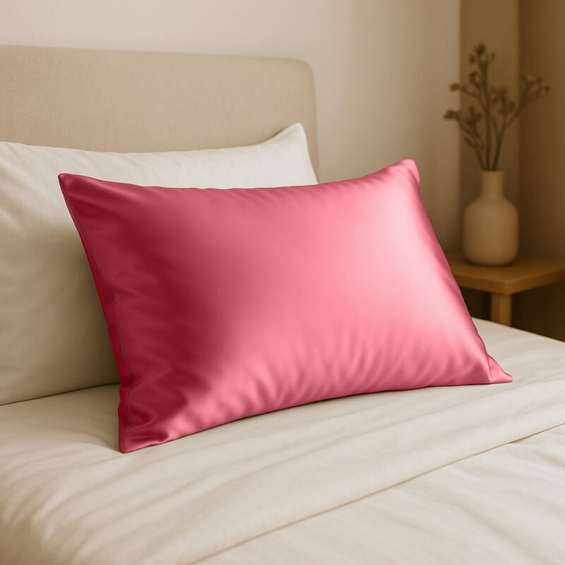 Pink satin pillowcase