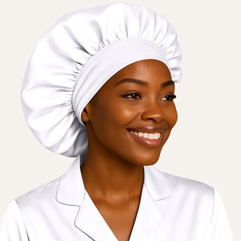 White Extra Large satin bonnet