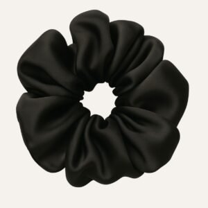 Black Oversized Satin Scrunchie​