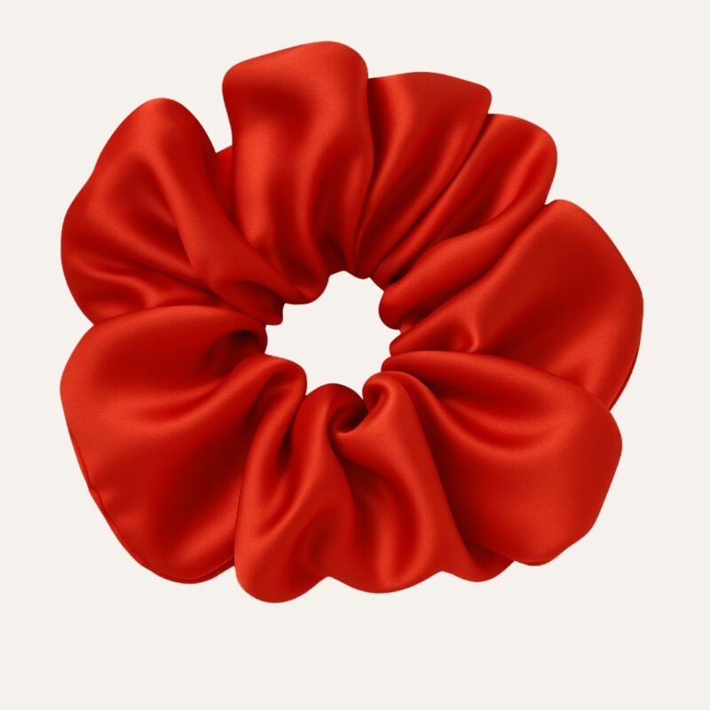 Red Oversized Satin Scrunchie​