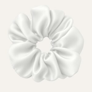 White Oversized Satin Scrunchie​
