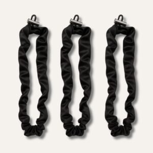 Black Extra Long Adjustable Satin Scrunchie