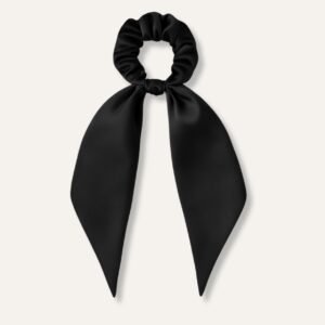 Black Satin Scarf Scrunchie