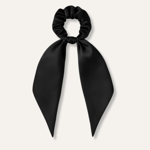 Black Satin Scarf Scrunchie