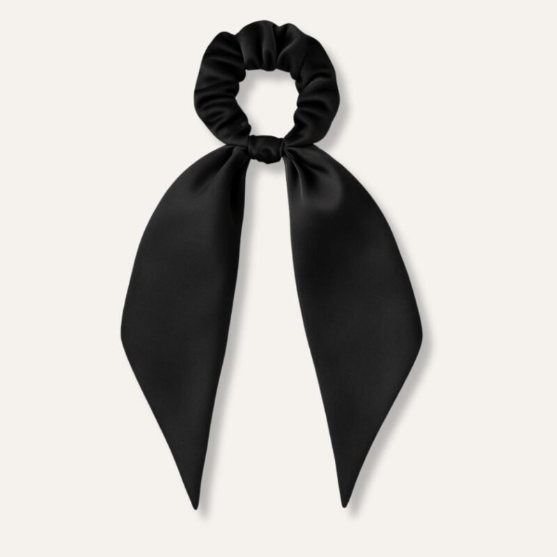 Black Satin Scarf Scrunchie