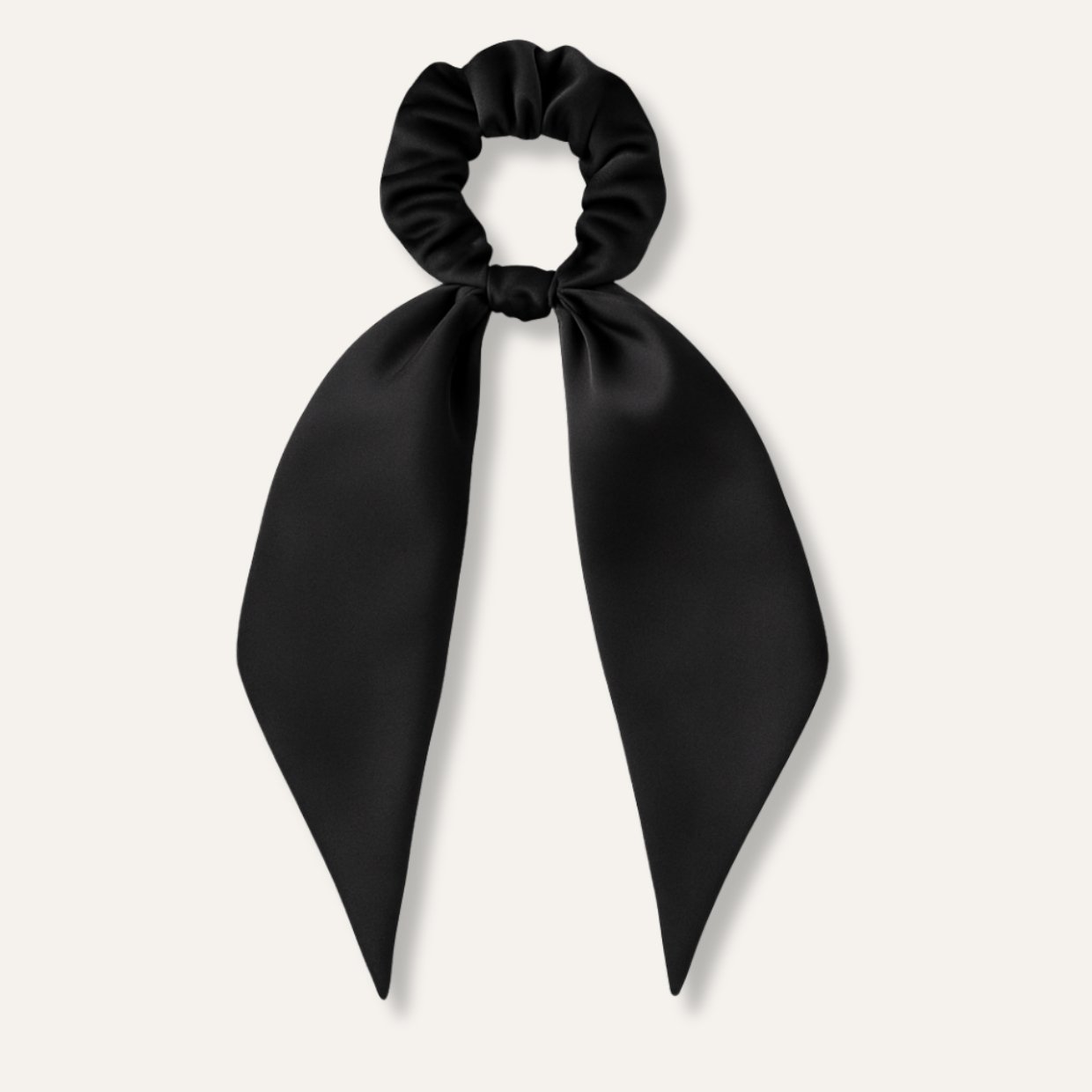 Black Satin Scarf Scrunchie