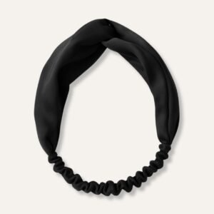 Black Satin Scrunchie Headband