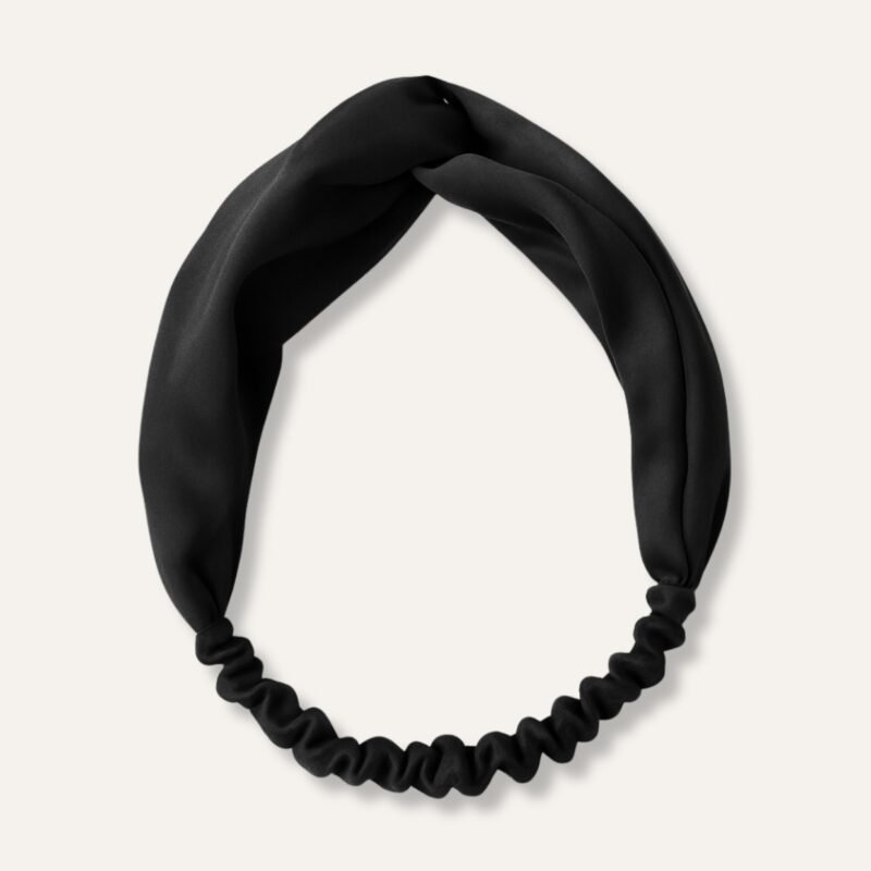 Black Satin Scrunchie Headband