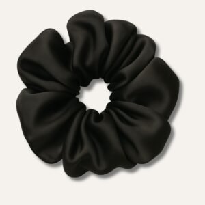 Black XL Big Satin Scrunchies