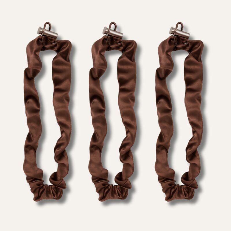 Brown Extra Long Adjustable Satin Scrunchie