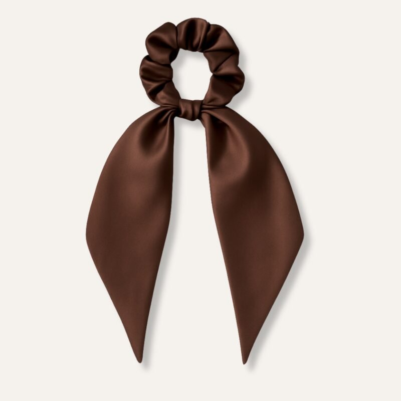 Brown Satin Scarf Scrunchie