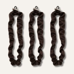 Dark Brown Extra Long Adjustable Satin Scrunchie