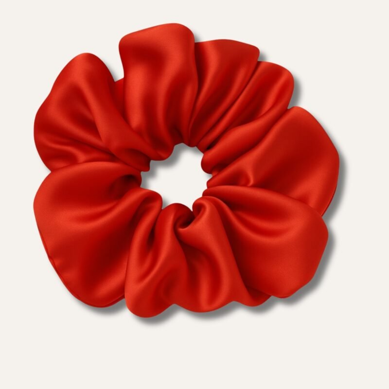 Red Extra XL Big Satin Scrunchies