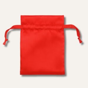Red Satin Scrunchie Storage Bag