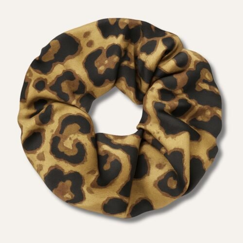 Satin Brown Leopard Scrunchie