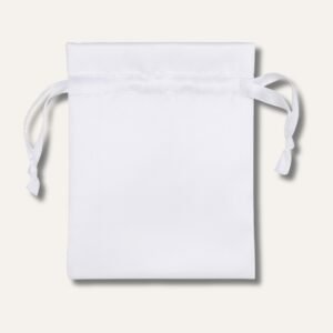 White Satin Scrunchie Storage Bag