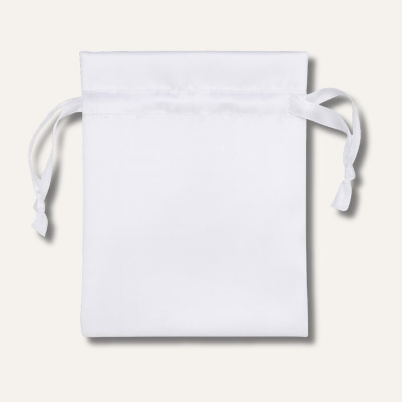 White Satin Scrunchie Storage Bag