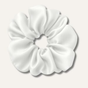 White XL Big Satin Scrunchies